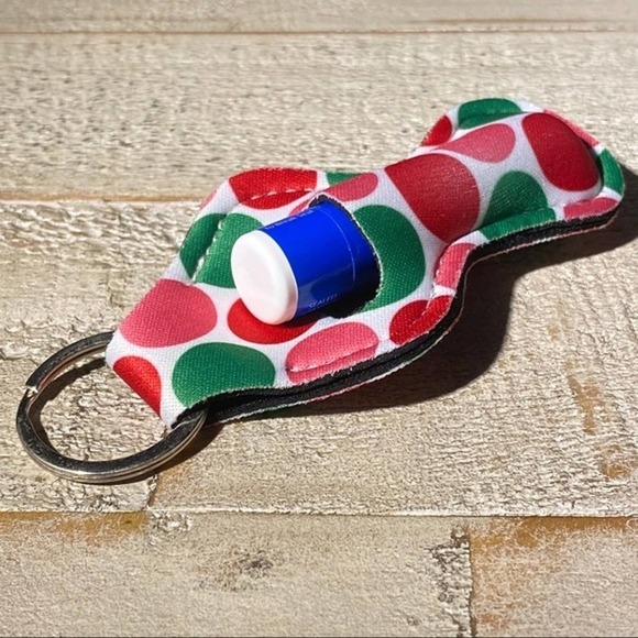NEW 3 for $20 Lip Balm Holder Keychain LIPSTICK KEYCHAIN HOLDER Polka Dot - Picture 2 of 5